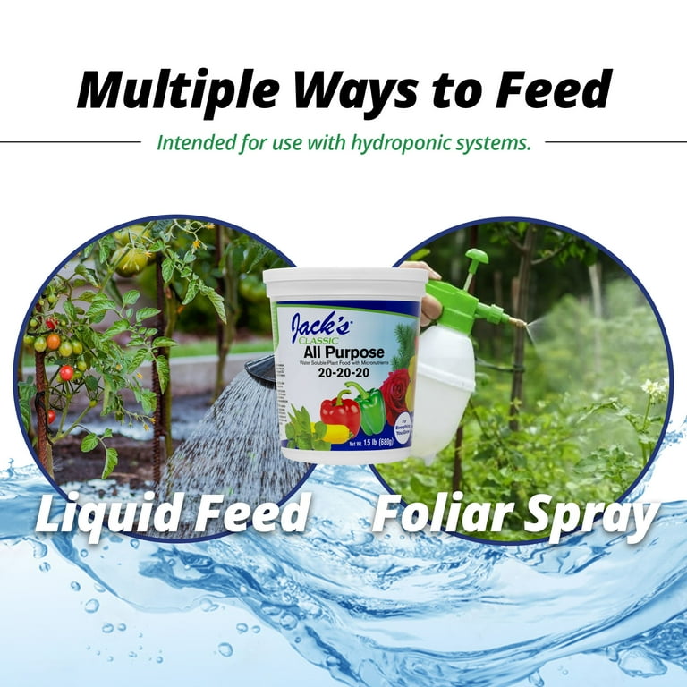 Jack's 20-20-20 All Purpose Fertilizer w/ Micronutrients, 1.5 lbs
