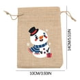 thumbnail image 2 of Christmas Gift Bags 4 Pack Small Linen Drawstring Bags for Santa Treats, Candy, Small Gifts, Xmas Party Favors, Stocking Stuffers (10x14cm) B, 2 of 2