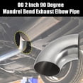 thumbnail image 2 of Unique Bargains 1pcs OD 2 Inch 90 Degree 1.2mm Thickness SS304 Stainless Steel Bend Tube Exhaust Elbow Pipe for Car, 2 of 6