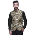 thumbnail image 1 of Atasi Geometric Printed Wedding Jackets For Men Nehru Jacket Waist Coat For Festive Season-XX-Large, 1 of 6