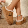 thumbnail image 5 of uublik Women Fuzzy Slippers Memory Foam House Slippers Indoor Outdoor Cozy Plush Closed Toe House Shoes, Brown, 5 of 7