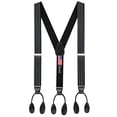 thumbnail image 2 of Holdâ€™Em 1 Â¼ Fancy Stripes and Solid Suspenders for Men â€“ Y-Back Adjustable Leather Trimmed Button End-STR Summit Black, 2 of 4