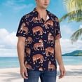 thumbnail image 6 of Uemuo Leopard Print Printed Regular Fit Short Sleeve Casual Hawaiian Shirt for Men,Aloha shirt,Tropical shirt,Floral print shirt,Vacation Beach shirt-Medium, 6 of 9