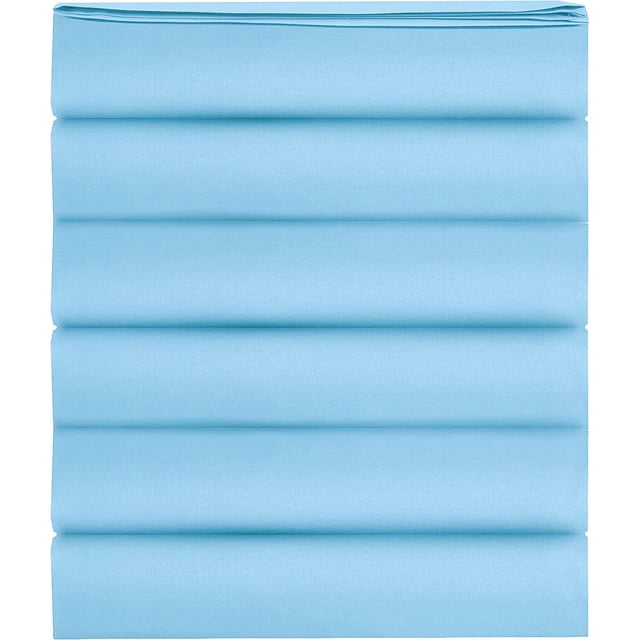 Mocassi 1500 Thread Count Pack of 6 Flat Sheet,King, Aqua
