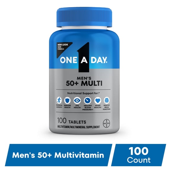 One A Day Men's 50  Multivitamin Tablets, Multivitamins for Men, 100 Ct