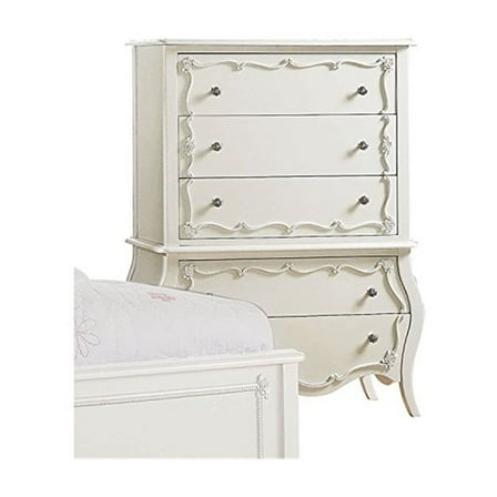 Modern Muse Chest - Pearl White Bedroom Storage Dresser for Girls