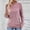 Pink, variant on AXXD Gray Basic T-Shirts for Women Summer 2024 Loose Trendy Button Round-Neck Long Sleeve Casual T-shirt Top Solid Blouse