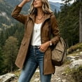 thumbnail image 4 of Jsaierl Women's Hooded Utility Anorak Jacket Drawstring Waist with Flap Pockets Lightweight Spring Fall Casual Travel Coat, 4 of 9