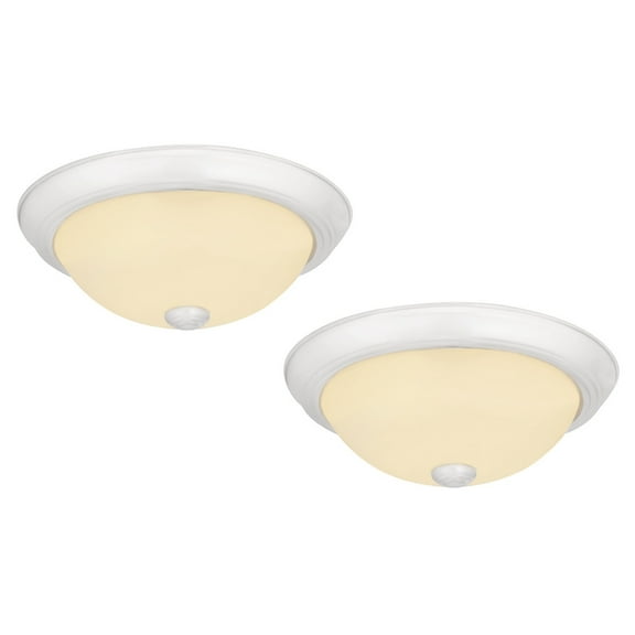 Design House Hays 2-Pack 11" Integrated LED Indoor Flush Mount Ceiling Light with Frosted Glass Shade, White