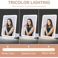thumbnail image 2 of Espejo de maquillaje de viaje plegable LED - Mod de luz de 3 colores de 7x9 pulgadas, 2 of 5