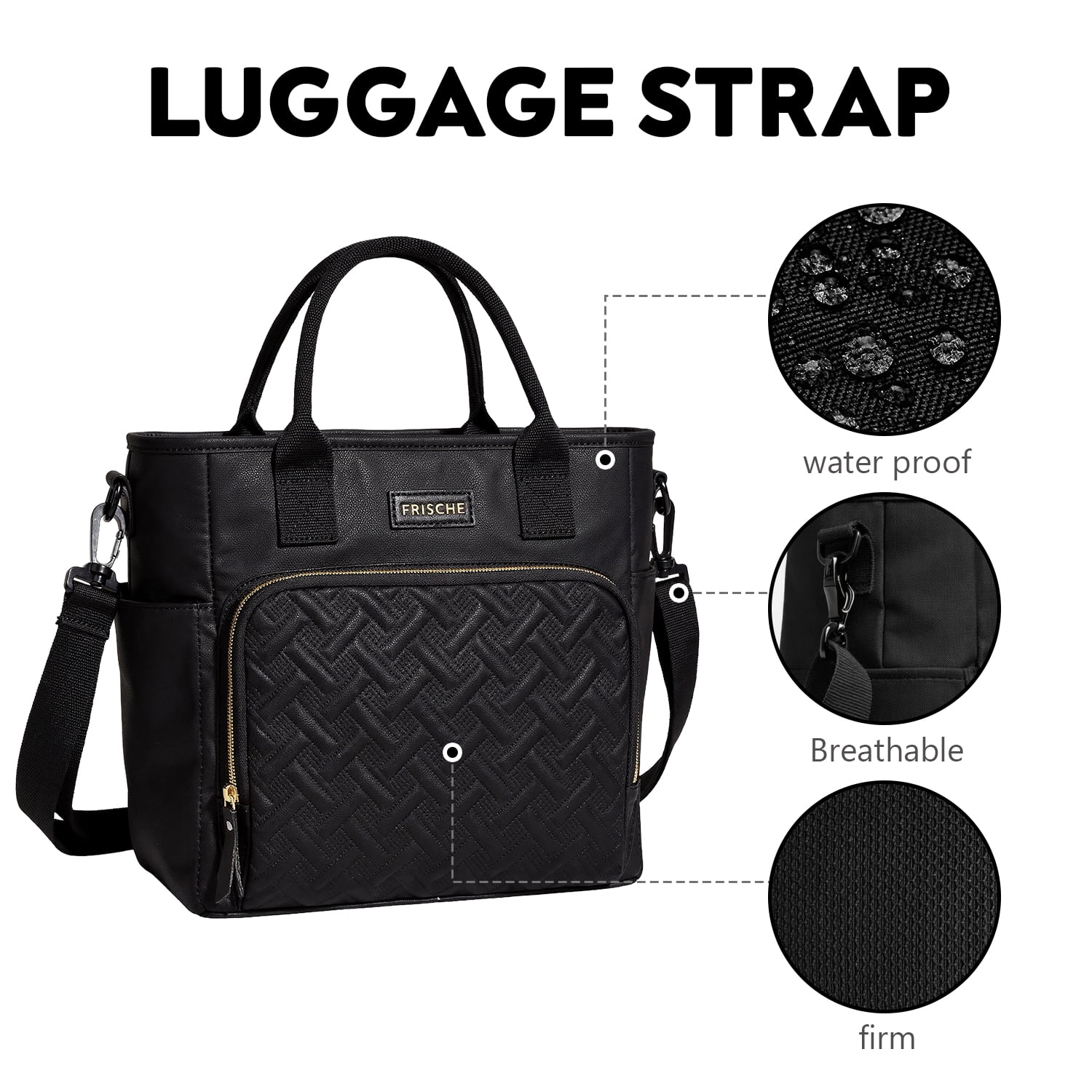 DEFAHN Tote Diaper Bag for Mom - 0.9lb Lightweight Large Capacity Thermal Baby Bag, 2 Thermal Pockets + Side Holders, Simple Open Design(Black)