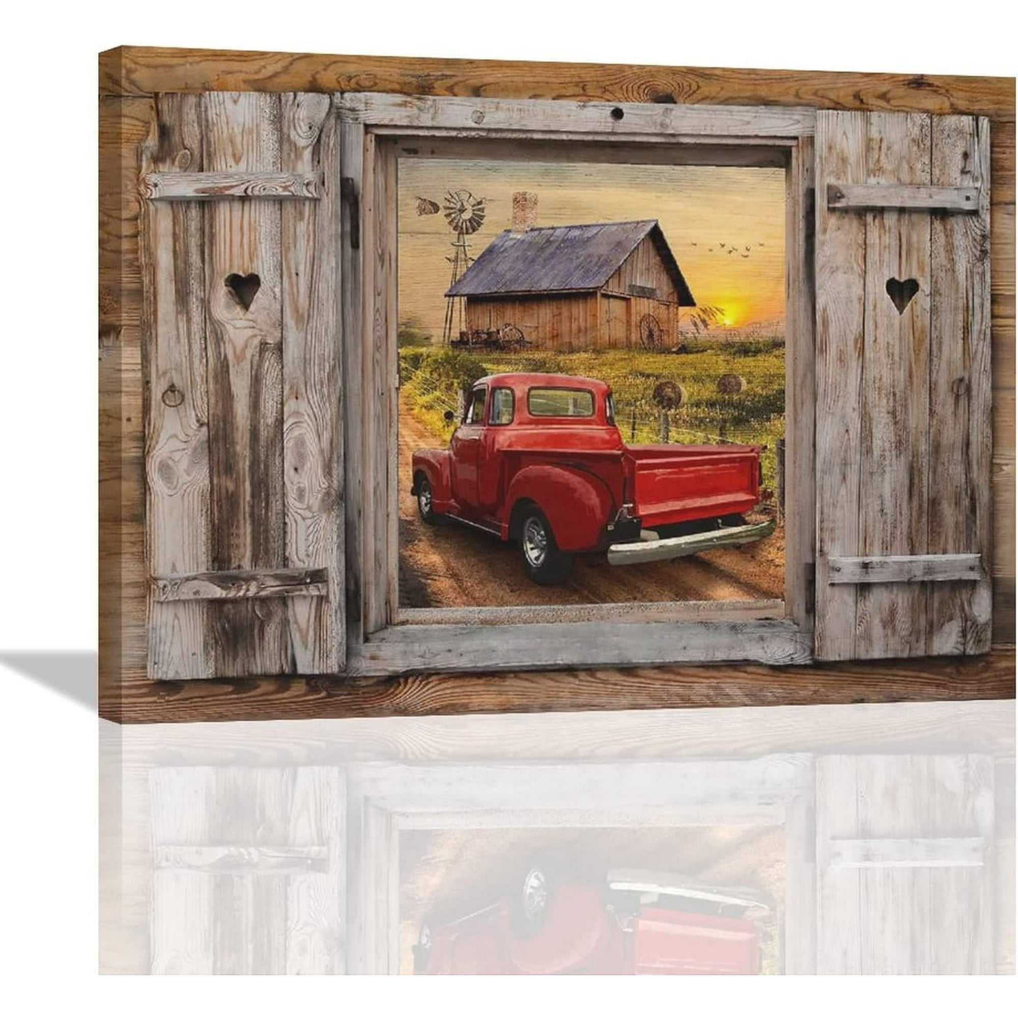 Farmhouse Truck Wall Art Farmhouse Wall Decor Rustic Old Barn ...