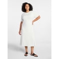 thumbnail image 2 of Time and Tru Women's Seamed Cotton Midi Dress, Sizes XS-XXXL, 2 of 5