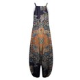 thumbnail image 4 of Up to 65% off!Women' Casual and Elegant Jumpsuits Summer Fashion Sleeveless Strap Retro Ethnic Printed Spaghetti High Waist Wide Leg Jumpsuit Rompers With Pocket, 4 of 4
