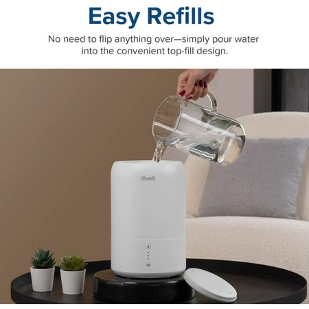 Levoit - Ultrasonic Top-Fill Cool Mist 2-in-1 0.5 Gal Humidifier & Diffuser - White
