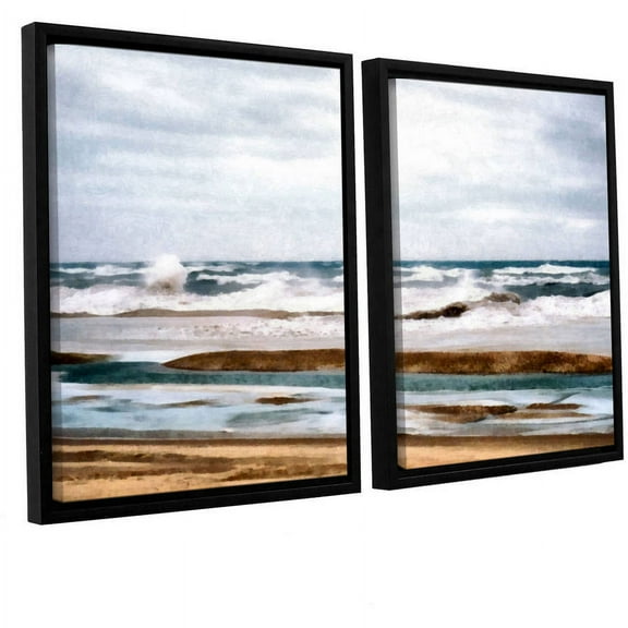 ArtWall Kevin Calkins "Winter Shore" 2-Piece Floater Framed Canvas Set