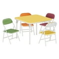thumbnail image 1 of Folding Table and Chairs Set 3pcs/5pcs, PU Cushioned Square Activity Table with Metal Frame, Waterproof Portable Space-Saving for Home Study Daycare Learning Art, 1 of 9