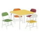thumbnail image 1 of Mesa y sillas plegables para niños con tapicería de cuerina y estructura metálica duradera, set de actividades infantil multiusos portátil para comer, manualidades o aprender, ahorra espacio, 1 of 8