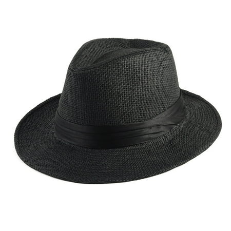 

Women Summer Sun Hat Straw Hat Fashion Folding Flat Wide Brim UV Protection Hat for Summer Beach Vacation Black