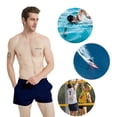thumbnail image 3 of MYJAJAYI Mens Swim Trunks 3" Swim Shorts Quick Dry Beach Shorts with Mesh Lining Dark Blue L, 3 of 5