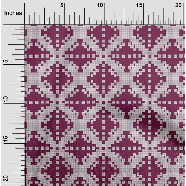 oneOone Polyester Lycra Fabric Check Kasuri Fabric Prints By Yard 56 Inch Wide