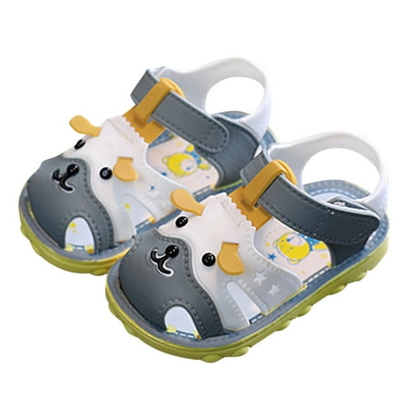 

〖TOTO〗Toddler Shoes Boys Girls Summer Sandals Cartoon Dog Sandals Closed Toe Slip Rubber Sole Toddler First Walkers Shoes