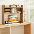 thumbnail image 2 of Giantex Desktop Bookshelf, Desk Hutch Shelf for Computer Monitor, 3-Tier Display Storage Rack, Natural, 2 of 9