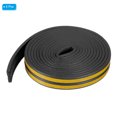 thumbnail image 3 of Uxcell 4 Rolls 19.7Ft Ribbed Weather Stripping Door Seal, Black, 9.8Ft/Strip, 3 of 7