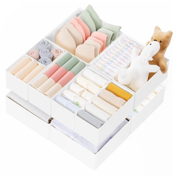 Organizador de cajones Criusia Clothes, paquete de 10 unidades, para bebé, color blanco