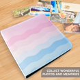 thumbnail image 4 of FORMRS 3 Ring Photo Album 4"x6" Self Adhesive Large Capacity PU Leather Cover, Light Pink Stripes, 4 of 8