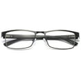 thumbnail image 2 of 5 Pairs Mens Rectangular Blue Light Blocking Reading Glasses Spring Hinge Readers +4.00, 2 of 6