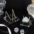 thumbnail image 5 of 1 pc Acrylic Stone Display Stand 2x2x1.6inch Square Base Platinum Iron Arm Mineral Specimens Display Easel Holders Item Stand, 5 of 6