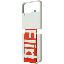 Open Box SAMSUNG Silicone Cover with Strap for Samsung Galaxy Z Flip4 - White / Orange