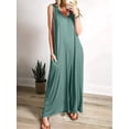 thumbnail image 5 of Gdvsclr Women'S Casual Summer Loose Jumpsuits Sleeveless V Neck Wide Leg Long Rompers Baggy with Pockets  Green M, 5 of 6