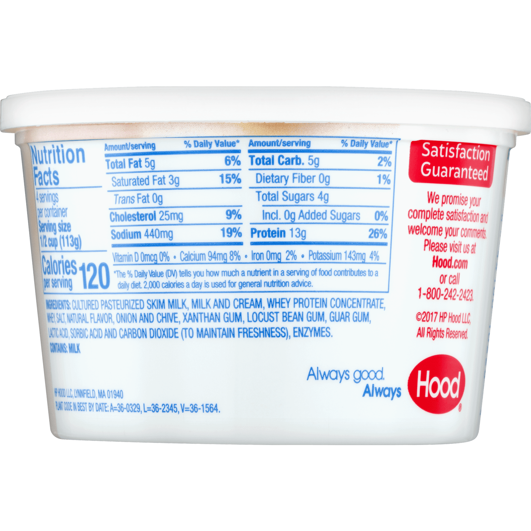 Hood Cottage Cheese Small Curd With Chive 16 Oz Walmart Com