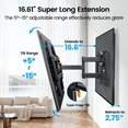 thumbnail image 5 of MountFTV Full Motion TV Wall Mount for 42-92 inch TVs with Tool Free Tilt, Holds up to 132 lbs, Max 600x400mm, TV Mount with Swivel Extension Rotation, Fits 16" Wood Studs, 5 of 10