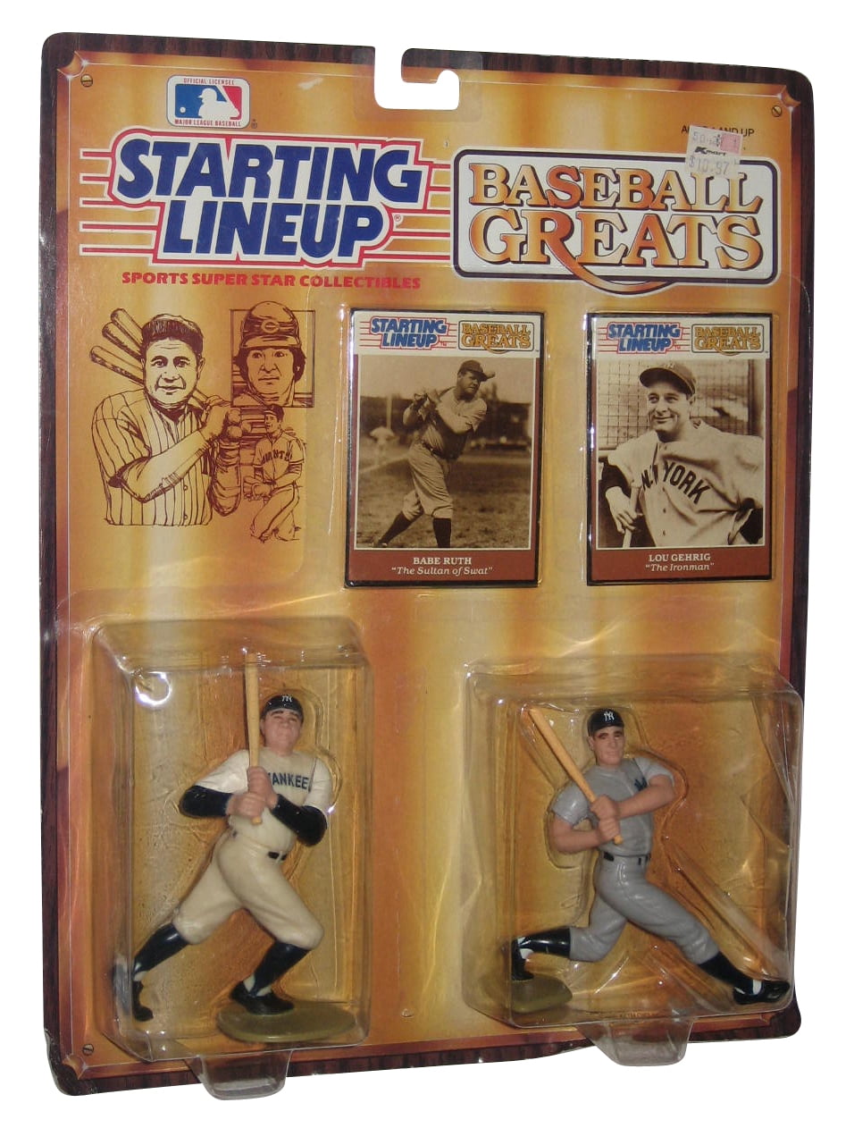 Lot of 6 1989 Kenner Starting Lineup BABE RUTH & LOU GEHRIG New York Yankees 