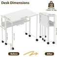 thumbnail image 2 of 24.8" Portable Computer Table,135 lb Capacity,Rolling Computer Table on Wheels, Sturdy Iron Frame,Easy Assembly,Space-Saving Collapsible Laptop Desk with Storage Shelf, 2 of 23
