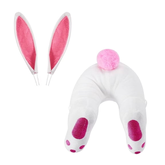 GOBWCOT Easter Decoration Bunny Butt Plush Wreath Set, Easter Spring Outdoor and Indoor Hanging Welcome Sign Wreath Accessories, Festive Creative Decorations