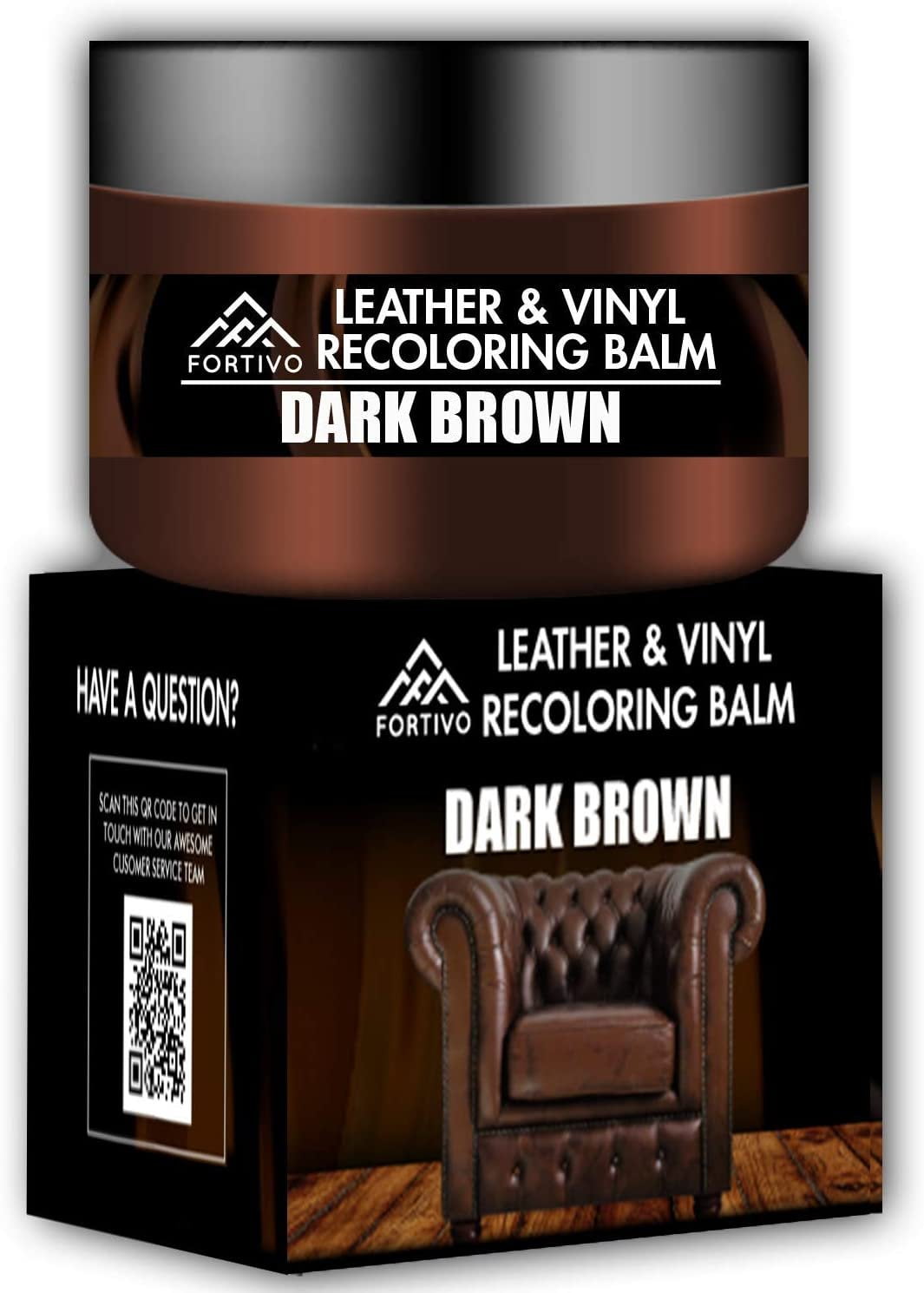 Dark Brown ALL IN ONE Dye Paint Repair Kit for Restoring Worn & Scratch Leather 