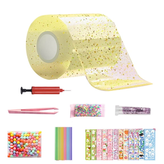 Glitter Double Sided Tape DIY Stress Relief Craft Kit with Tape Clay and Decorative Stickers C