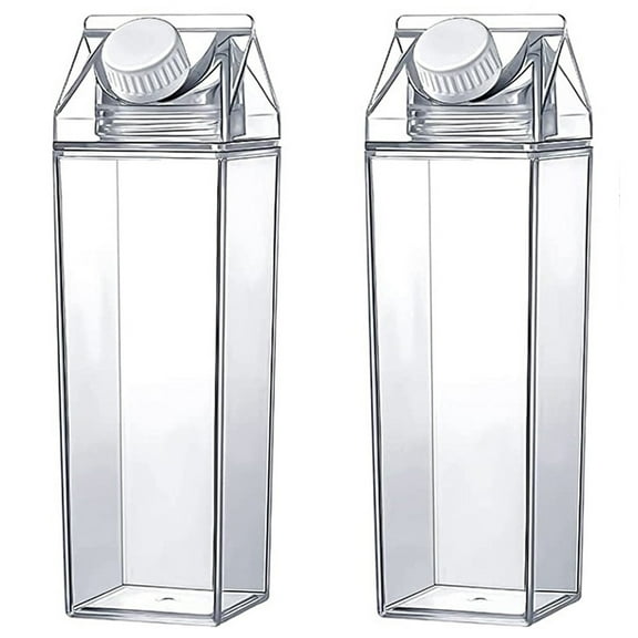 Duety Milk Carton Water Bottle,500ml Clear Water Bottle,Eco-Friendly Water Container Perfect For Sports, Travelling And Outdoor Activities