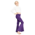 thumbnail image 2 of Stretch Is Comfort Girl's Poly/Spandex Stretch Bell Bottoms Flare Pants Purple Medium, 2 of 6