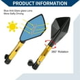 thumbnail image 5 of Unique Bargains Motorcycle Rear View Mirrors Bar End Side Mirrors Mount Adjustable Aluminum Alloy 1 Set Black Gold Tone M8/M10 Prismatic Shape, 5 of 7