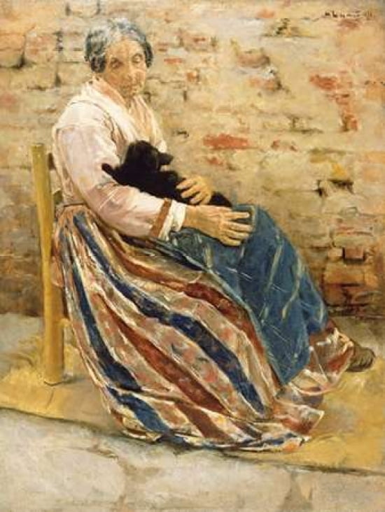 An Old Woman With C