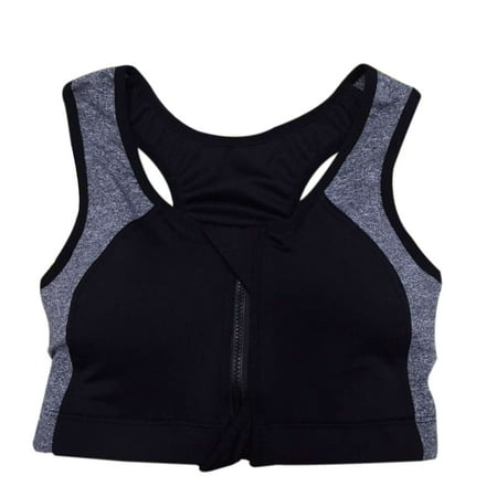 

ELENXS Wirefree Padded Sports Bra Women Girl Zipper Push Up Underwear Brassiere
