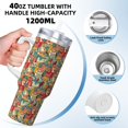 thumbnail image 3 of Fuzoiu Funny Owl Bird Print 40OZ Ice Bully Stainless Steel Insulated Cup with Handle and Straw - Perfect for Travel and Sports, 3 of 8