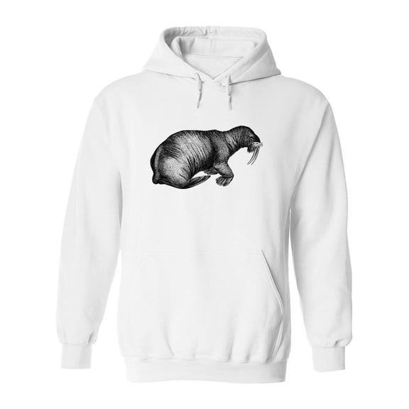 Walrus Drawing Hoodie Men -Image by Shutterstock, Male Small