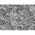 thumbnail image 2 of Zelouf Tribal Paisley Print With Trans On Lace  , Sewing, DIY, Crafts Fabric by the Yard, Ivory/black, 3 Yard, 2 of 2