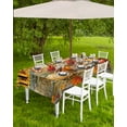 thumbnail image 4 of Fsddascl Fall Pumpkins Outdoor Tablecloth - 60x102 Inch Rectangle Dining Table Cover, Thanksgiving Maple Leaf Watercolor Waterproof Outdoor Table Cloth with Umbrella Hole & Zipper for Picnic/Patio, 4 of 7